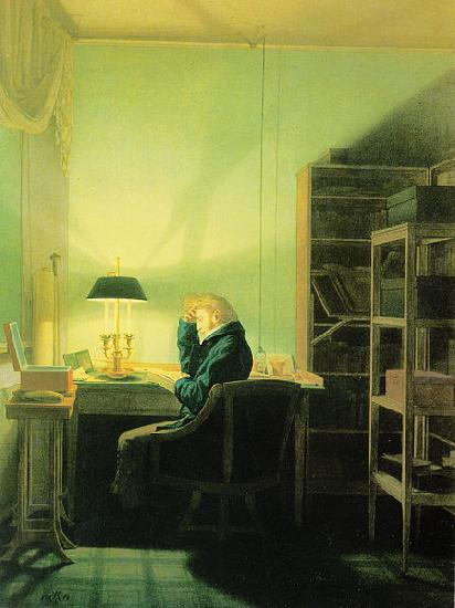 Georg Friedrich Kersting Lesender Mann beim Lampenlicht oil painting image